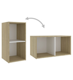 Ensemble de meubles TV 3 pcs Blanc et chêne sonoma Aggloméré