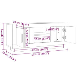 Meuble TV Blanc et chêne sonoma 102x35x45 cm Bois d'ingénierie