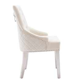 Chaises à manger lot de 2 crème velours