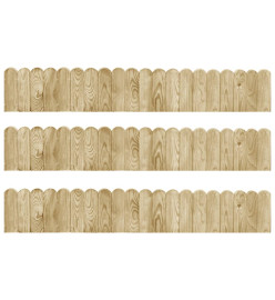 Rouleaux de bordure 3 pcs 120 cm bois de pin imprégné