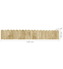 Rouleaux de bordure 3 pcs 120 cm bois de pin imprégné