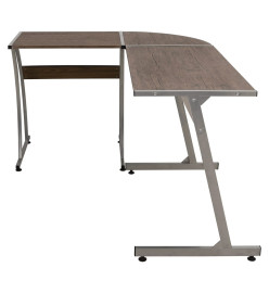 Bureau d'angle marron bois d'ingénierie