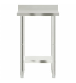 Table de travail de cuisine avec dosseret 55x55x93 cm inox