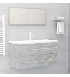 Ensemble de meubles de salle de bain 2 pcs Gris béton Aggloméré