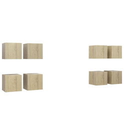 Meubles TV muraux 8 pcs Chêne sonoma 30,5x30x30 cm