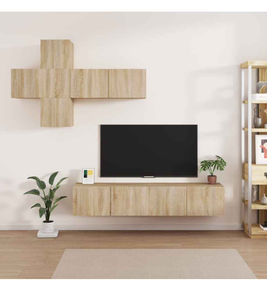 Ensemble de meubles TV 7 pcs Chêne sonoma Bois d'ingénierie