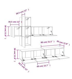 Ensemble de meubles TV 7 pcs Chêne sonoma Bois d'ingénierie