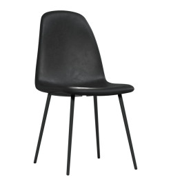 Chaises à manger lot de 6 noir similicuir
