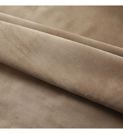 Rideaux occultants avec crochets 2 pcs Velours Beige 140x225 cm