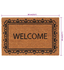 Tapis de porte naturel 40x60 cm fibre de coco touffeté