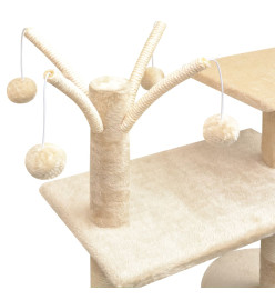 Arbre à chat avec griffoirs en sisal 125 cm Beige