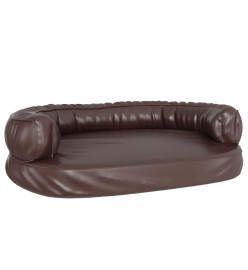 Lit pour chien ergonomique Mousse Marron 88x65 cm Similicuir