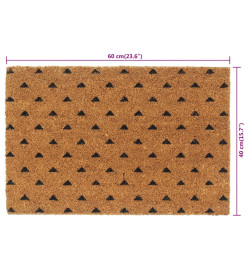 Tapis de porte naturel 40x60 cm fibre de coco touffeté