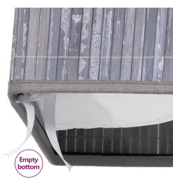 Panier à linge avec 2 sections bambou gris 72 L