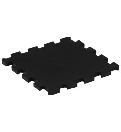 Carreaux de sol caoutchouc 4 pcs noir 16 mm 30x30 cm