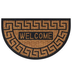 Tapis de porte demi-rond 45x75 cm caoutchouc et fibre de coco