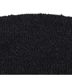 Tapis de porte noir demi-rond 50x80 cm fibre de coco touffeté