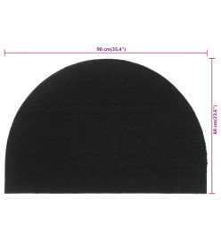 Tapis de porte noir demi-rond 60x90 cm fibre de coco touffeté