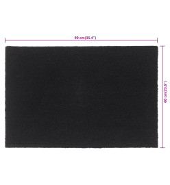 Tapis de porte noir 60x90 cm fibre de coco touffeté