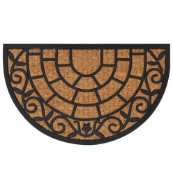 Tapis de porte demi-rond 45x75 cm caoutchouc et fibre de coco