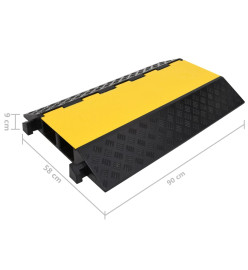 Rampe de protection de câble avec 2 canaux 90 cm Caoutchouc