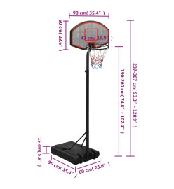 Support de basket-ball Noir 237-307 cm Polyéthylène