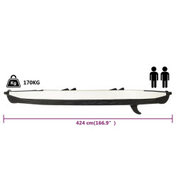 Kayak gonflable noir 424x81x31 cm polyester