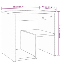 Tables de chevet 2 pcs Chêne fumé 40x30x40 cm Bois d'ingénierie