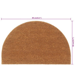 Tapis de porte naturel demi-rond 50x80cm fibre de coco touffeté