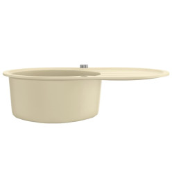 Évier de cuisine Granit Seul lavabo Ovale Beige