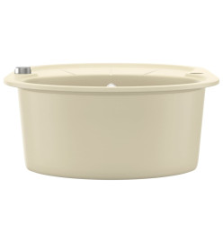 Évier de cuisine Granit Seul lavabo Ovale Beige