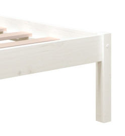 Cadre de lit Blanc Bois de pin massif 140x200 cm