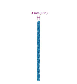 Corde de travail bleu 3 mm 50 m polypropylène