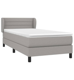 Lit à sommier tapissier avec matelas Gris clair 80x200 cm Tissu