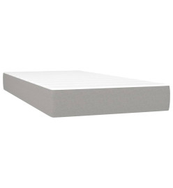 Lit à sommier tapissier avec matelas Gris clair 80x200 cm Tissu