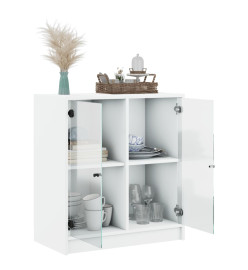 Armoire latérale avec portes en verre blanc 68x37x75,5 cm