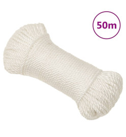 Corde de travail blanc 3 mm 50 m polypropylène