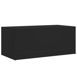 Table basse avec portes en verre noir 102x50x42 cm