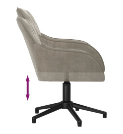 Chaise pivotante de bureau Gris clair Velours