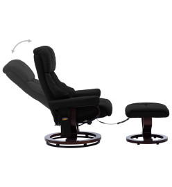 Fauteuil de massage inclinable Noir Similicuir et bois courbé