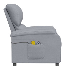 Fauteuil électrique de massage Gris clair Tissu