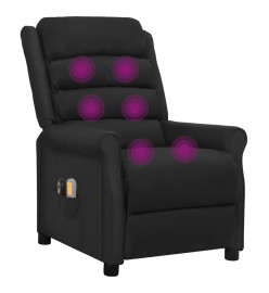 Fauteuil électrique de massage Noir Similicuir