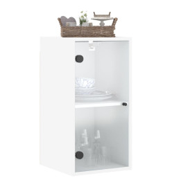 Armoire murale avec portes en verre blanc 35x37x68,5 cm