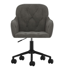 Chaise pivotante de bureau Gris foncé Velours