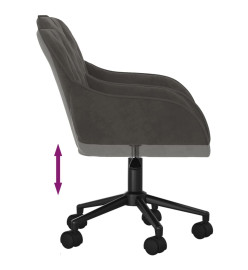 Chaise pivotante de bureau Gris foncé Velours