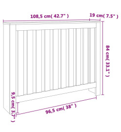 Cache-radiateur cire marron 108,5x19x84 cm bois massif de pin