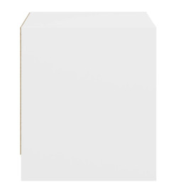 Tables de chevet avec portes en verre 2 pcs blanc 35x37x42 cm