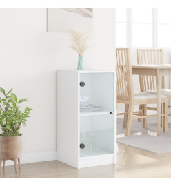 Armoire latérale avec portes en verre blanc 35x37x75,5 cm
