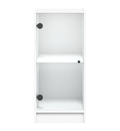 Armoire latérale avec portes en verre blanc 35x37x75,5 cm