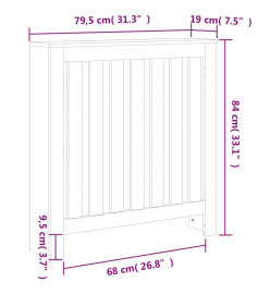 Cache-radiateur cire marron 79,5x19x84 cm bois massif de pin